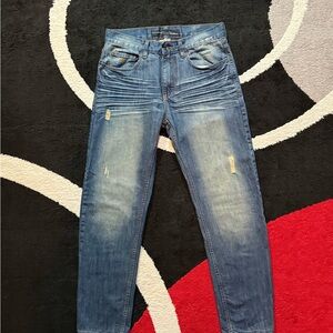Rocawear Classic Fit Distressed Y2K Vintage Moto Denim Jeans – 32x32
